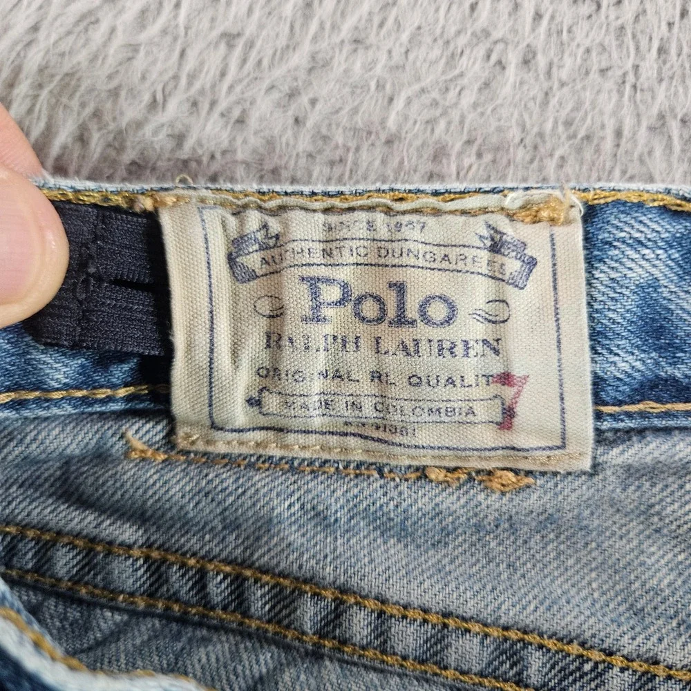 Polo Ralph Lauren Kids Jeans Size 7 Medium Wash Straight Leg Denim Dungarees